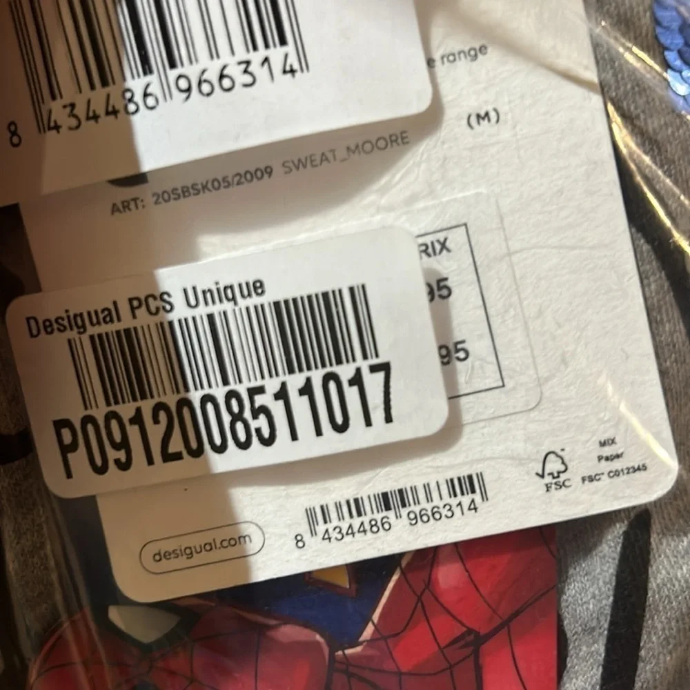 Desigual Spider-Man Collab Kids Hoodie. NWT size 13/14